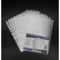 Punched Pockets A4 Textured Transparent 40 microns PP (Polypropylene) Pack of 100
