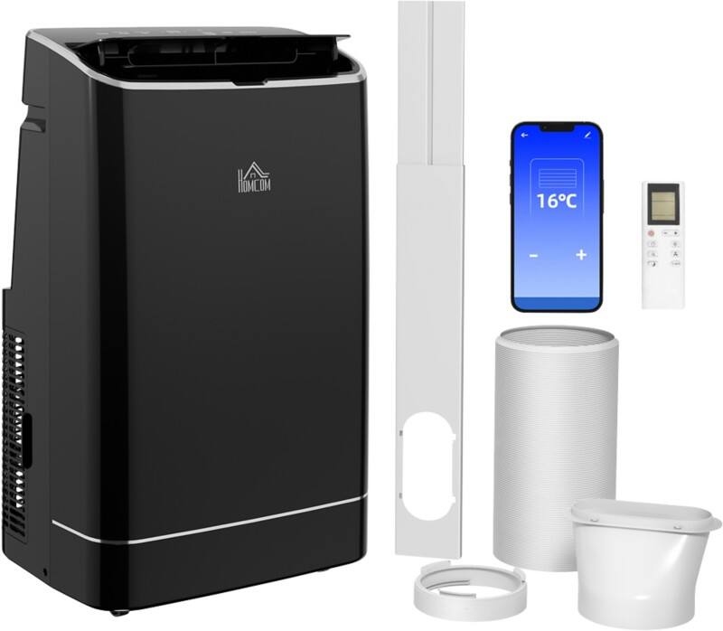 HOMCOM Portable Air Conditioner 14000 35 m² 0.5 L Black 823-049V70BK  