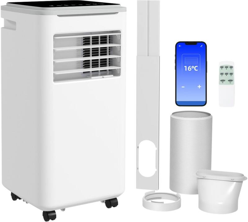 HOMCOM Portable Air Conditioner 9000 20 m² 0.5 L Cream White 823-044V70WT  