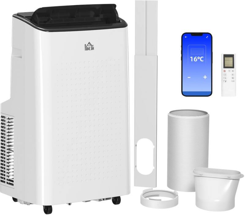 HOMCOM Portable Air Conditioner 12000 26 m² 0.5 L White 823-047V70WT  