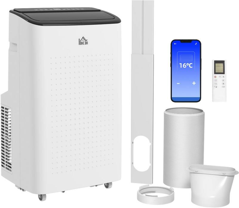 HOMCOM Portable Air Conditioner 14000 35 m² 0.5 L White 823-048V70WT  