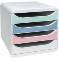 Exacompta AutentiK Drawer Unit Plastic White 4 Drawers 27.8 x 34.7 x 26.7 cm  
