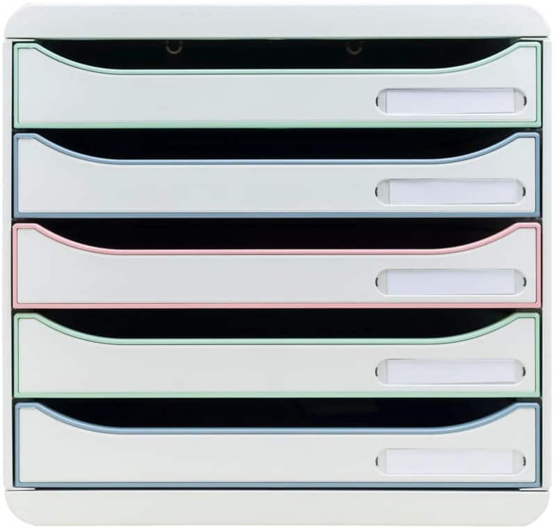 Exacompta AutentiK Drawer Unit Plastic White 5 Drawers 27.8 x 34.7 x 27.1 cm A4+