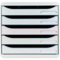 Exacompta AutentiK Drawer Unit Plastic White 5 Drawers 27.8 x 34.7 x 27.1 cm  