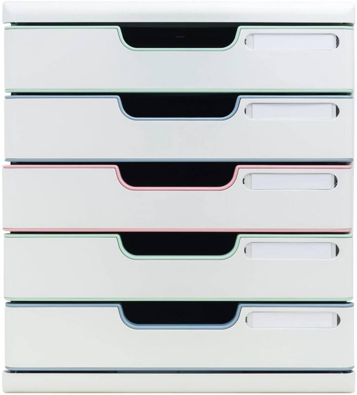 Exacompta AutentiK Drawer Unit Plastic White 5 Drawers 28.8 x 35 x 32 cm A4+
