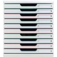 Exacompta AutentiK Drawer Unit Plastic White 10 Drawers 28.8 x 35 x 32 cm  