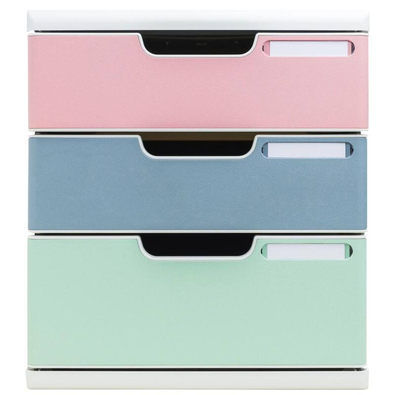 Exacompta AutentiK Drawer Unit Plastic White 3 Drawers 28.8 x 35 x 32 cm A4+