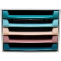 Exacompta Skandi Drawer Unit Plastic Assorted 5 Drawers 28.4 x 38.7 x 21.8 cm  