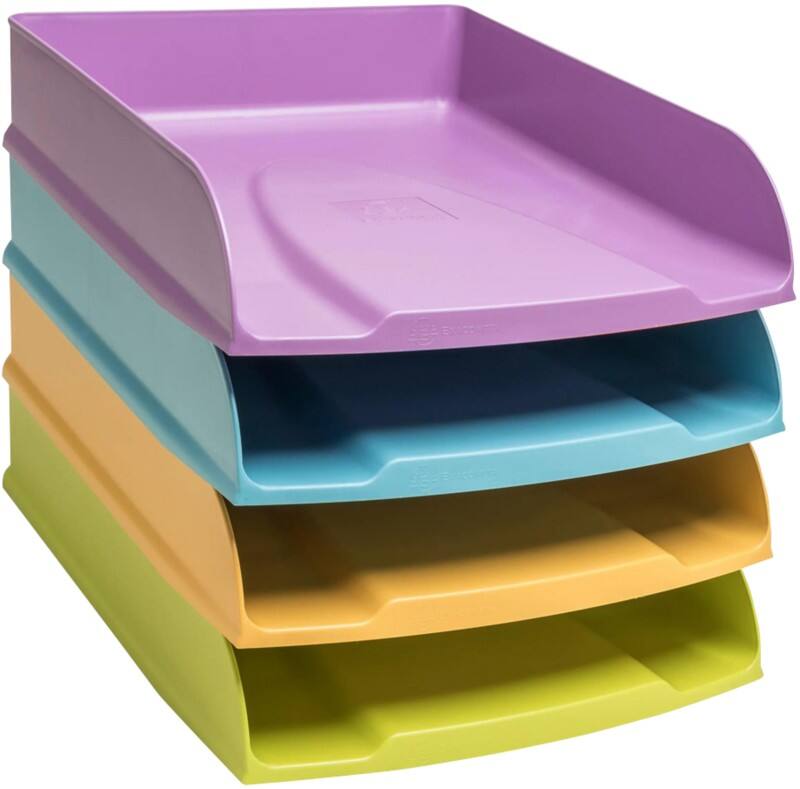 Exacompta Pop'N Co Letter Tray Stackable A4+ Assorted Pack of 4
