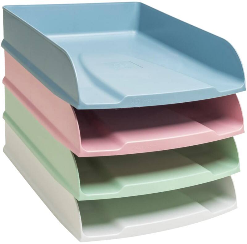 Exacompta AutentiK Letter Tray Stackable A4+ Assorted Pack of 4