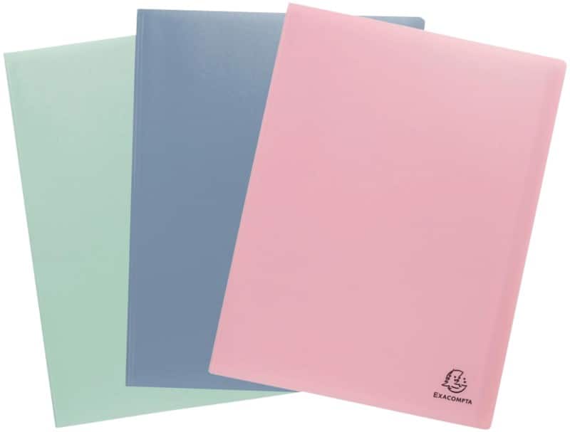 Exacompta AutentiK Display Book 20 Pockets A4 Assorted Pack of 3