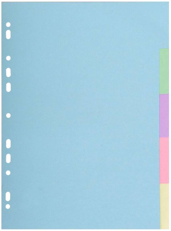 Exacompta Forever Blank Dividers  Assorted 5 Part 170 gsm Cardboard 2605E  