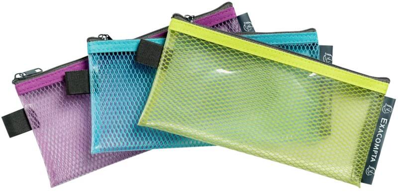 Exacompta Pop'N Co Accessory Pouch 38110E Zip EVA (Ethylene-Vinyl Acetate), PP (Polypropylene) Landscape 20 (W)10 (D)0.4 (H) cm Assorted Pack of 3
