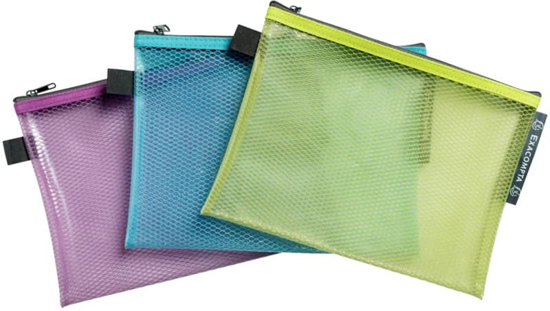 Exacompta Pop'N Co Accessory Pouch 38140E A5 Zip EVA (Ethylene-Vinyl Acetate), PP (Polypropylene) Landscape 23.5 (W)17.5 (D)0.4 (H) cm Assorted Pack of 3