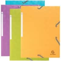 Exacompta Pop'N Co 3 Flap Folder 55990E A4 PP (Polypropylene) Rubber Band 24 (W) x 32 (D) x 0.2 (H) cm Assorted Pack of 4