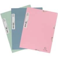 Exacompta AutentiK 3 Flap Folder A4 Assorted Board  400 gsm Pack of 6