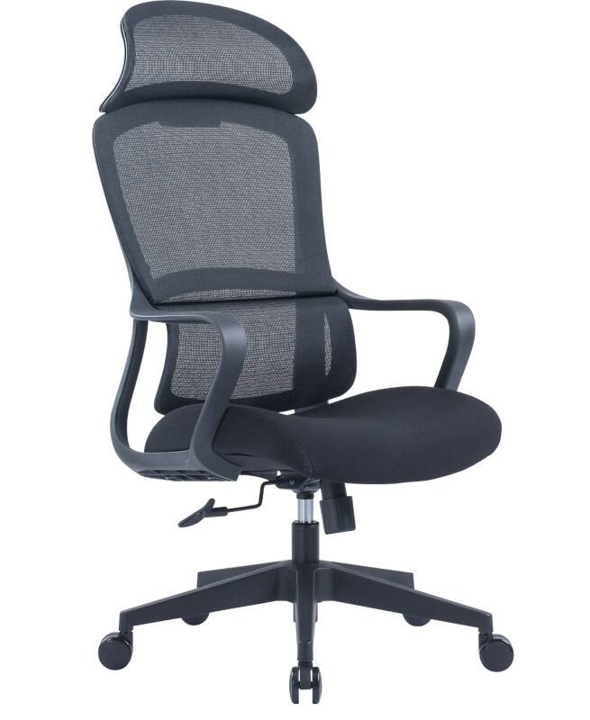 Viking Hera Office Chair Tilting Mechanism Mesh Fabric Fixed Armrests Height-Adjustable Seat Black 110 kg 600 x 430 mm