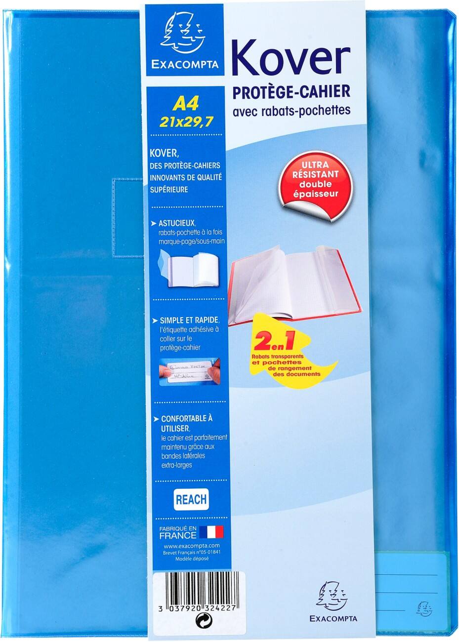 Exacompta Kover Book Cover A4 Ruled Side Bound Plastic, PVC (Polyvinyl Chloride) Multicolour  Pack of 60