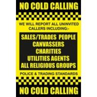 Stewart Superior Sign No Cold Calling Fluted Board 20 x 30 cm