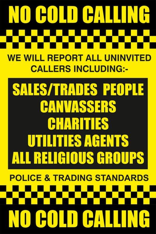Stewart Superior Adhesive Sign No Cold Calling Peel and Stick Vinyl 15 x 20 cm SCNCC-150X200