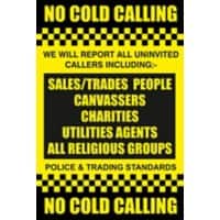 Stewart Superior Adhesive Sign No Cold Calling Peel and Stick Vinyl 15 x 20 cm SCNCC-150X200