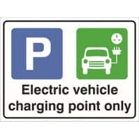 Stewart Superior Sign Electric Vehicle Charging Point Only Channel and Universal Clips ACM (Aluminium Composite Material) 40 x 30 cm ECP-ACM300X400
