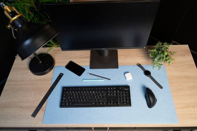 Exacompta Home Office Desk Mat PU (Polyurethane) Marine Blue, Sky Blue 40 x 80 cm