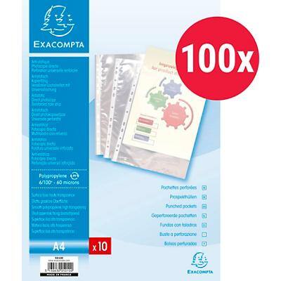 Exacompta Punched Pockets Smooth Transparent 11 Holes 5010E Pack of 100