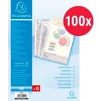 Exacompta Punched Pockets Smooth Transparent 11 Holes 5010E Pack of 100