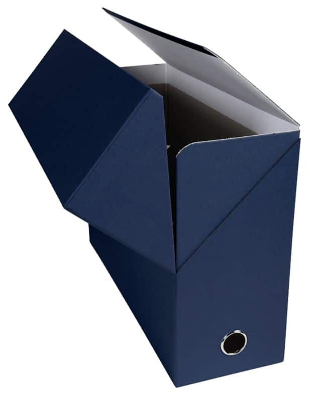 Exacompta Papier toile Archive Box 89427E Dark Blue 34.5 x 12 x 26 cm Cardboard, Paper Pack of 5