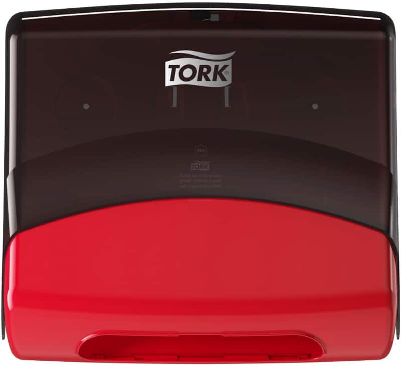 Tork W4 Plastic Centrefeed Dispenser Red, Smoke 20.6 x 42.7 x 39.4 cm 654008