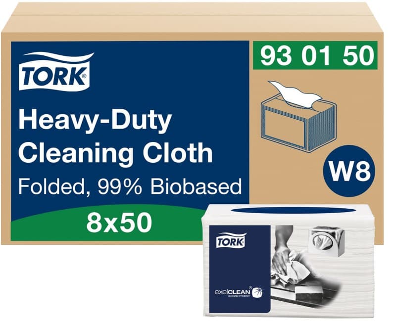 Tork W8 Premium Cleaning Cloth White 31.5 x 38.5 cm Pack of 8
