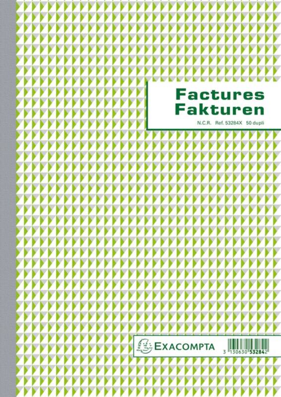 Exacompta Invoice Book A4 53284X Dutch/French text Duplicate Pack of 5