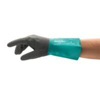 Ansell AlphaTec Chemical Protection Non-Disposable Safety Gloves Nitrile, Nylon Size 8 Grey, Turquoise 6 Pairs of 2 Gloves