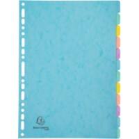 Exacompta Aquarel Blank Dividers A4+ Multicolour 12 Part Mottled Pressboard 17 Holes 7712E Pack of 15