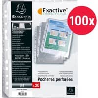 Exacompta Exactive Punched Pockets A4 Smooth Transparent PP (Polypropylene) Up 5834E Pack of 100