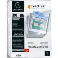 Exacompta Exactive Punched Pockets A4 Smooth Transparent PP (Polypropylene) Up 5834E Pack of 100