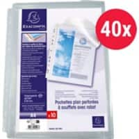 Exacompta Punched Pockets A4 Smooth Transparent PP (Polypropylene) Long side 5505E Pack of 40