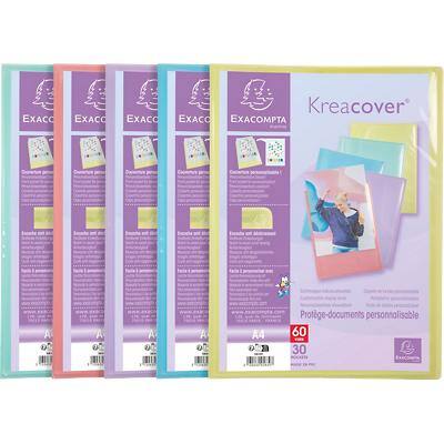 Exacompta Kreacover Pastel Display Book A4 30 Pockets Assorted Pack of 10