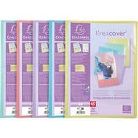 Exacompta Kreacover Pastel Display Book A4 30 Pockets Assorted Pack of 10