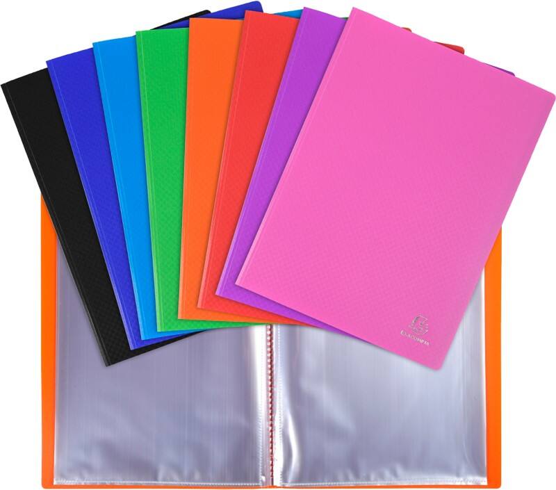 Exacompta OpaK Display Book 60 Pockets A4 Assorted Pack of 8