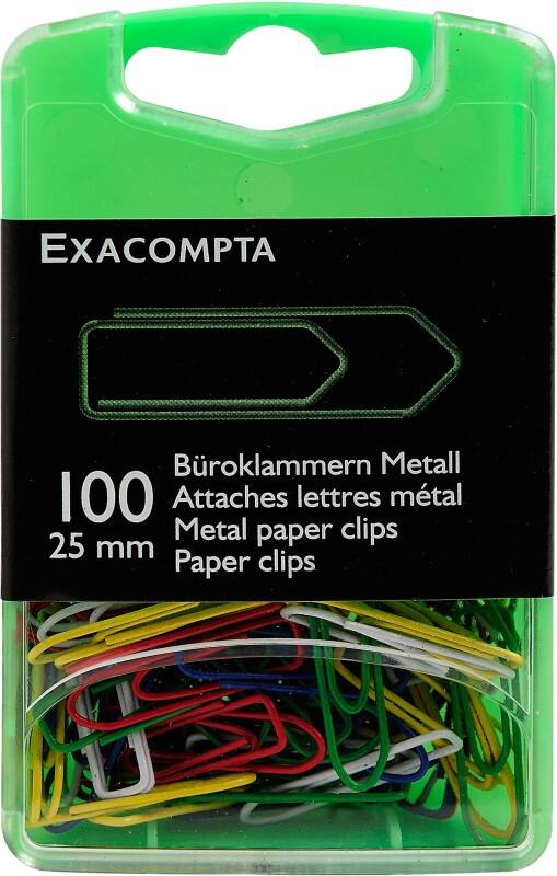 Exacompta Paper Clips Assorted 14744E 5.7 (W) x 2.2 (D) x 9 (H) cm Pack of 1000