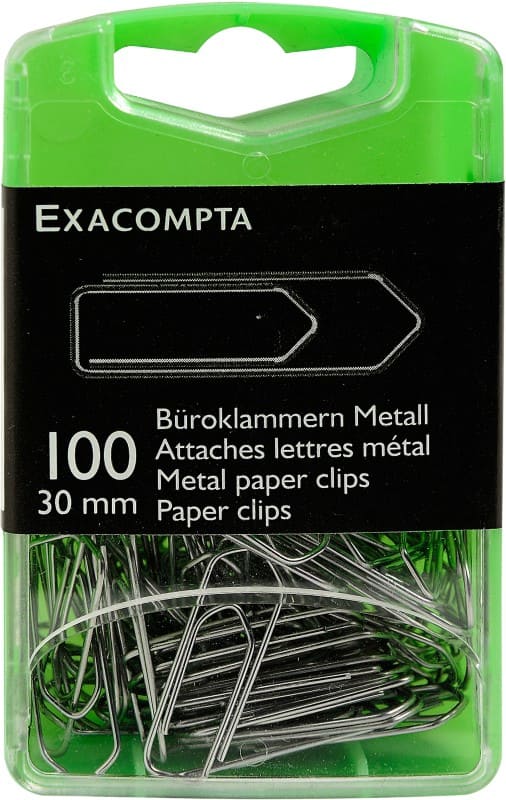 Exacompta Paper Clips Silver 14746E 5.7 (W) x 2.2 (D) x 9 (H) cm Pack of 1000