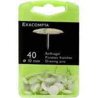 Exacompta Drawing Pins PS (Polystyrene) 10 mm White Pack of 40