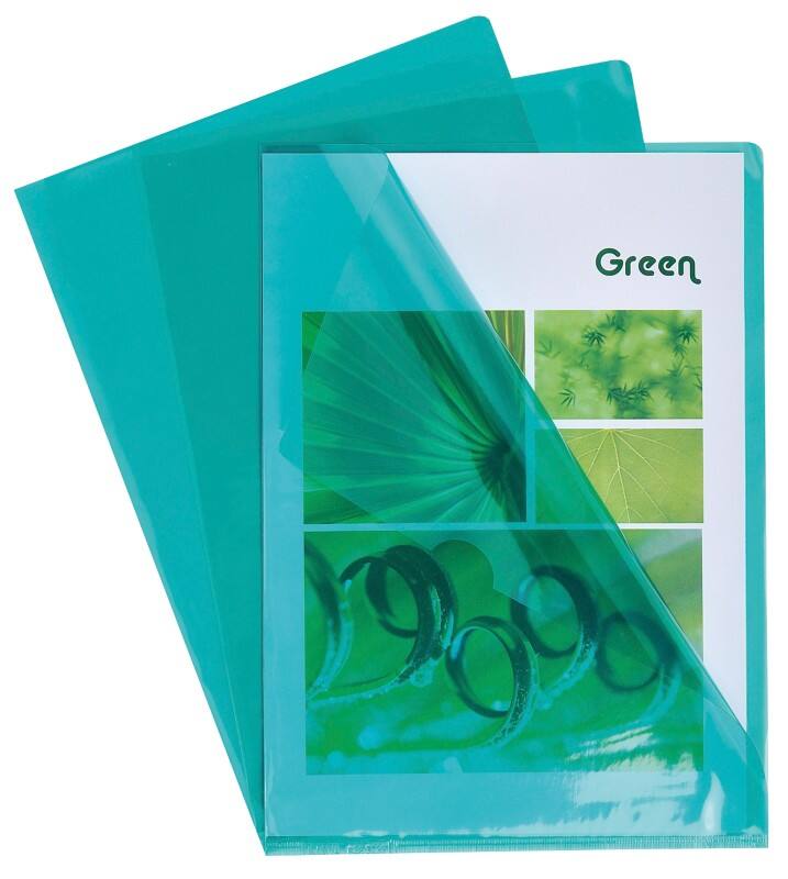 Exacompta Cut Flush Folder A4 Green Plastic, PVC (Polyvinyl Chloride) 13/100 Pack of 100