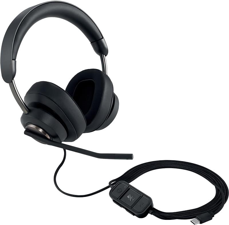 Kensington ProVC K83451WW Wired Headset Over-the-ear USB-C Passive Noise Cancelling With Microphone Stereo Black