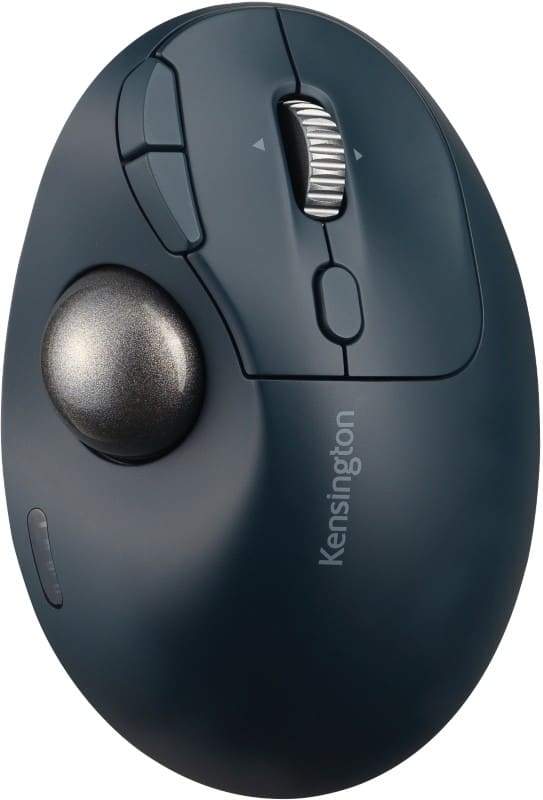 Kensington Pro Fit Ergo TB550 Wireless Trackball Mouse K72196WW 51% Recycled Plastic 4D Scroll Ring For Right-Handed Users Bluetooth/USB-A Nano Receiver Black