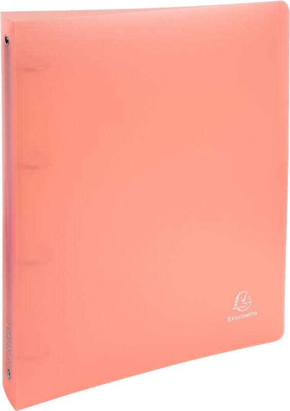Exacompta Chromaline Pastel 30 mm Ring Binder PP (Polypropylene) A4+ 4 Rings Coral 51977E 1Pack of 5