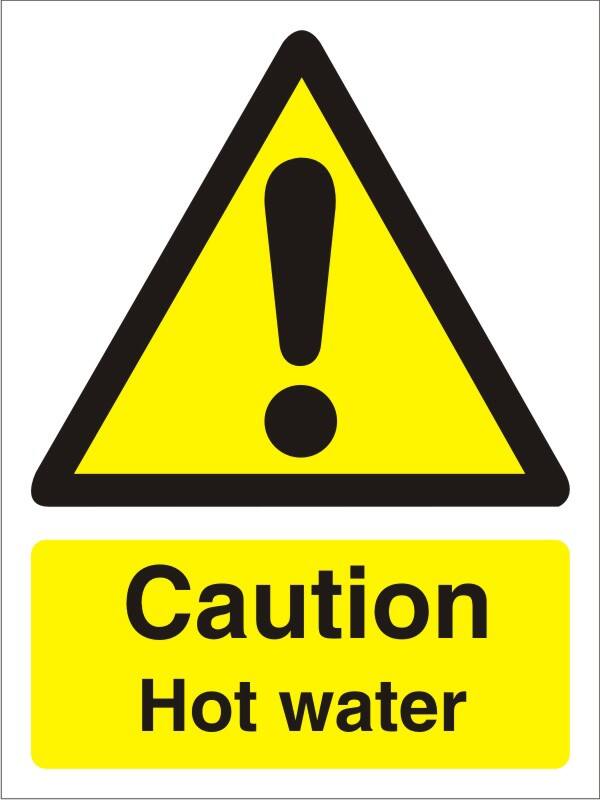 Stewart Superior Warning Sign Hot Water Adhesive Vinyl 7.5 x 5 cm Pack of 5