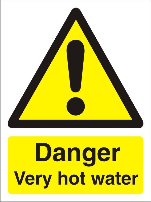 Stewart Superior Warning Sign Very Hot Water Adhesive Plastic 7.5 x 5 cm Pack of 5